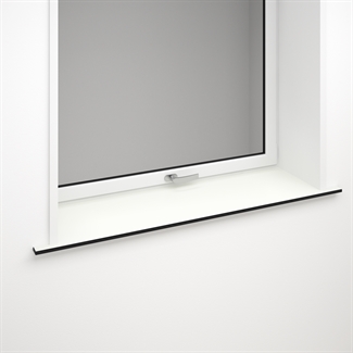 Hvit vinduskarm i kompaktlaminat - 13 mm Hvit med svart kjerne 3096